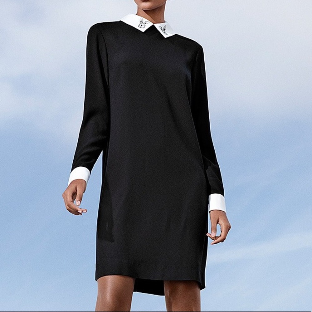 Black 'Wednesday Addams' dress w/ rabbit details